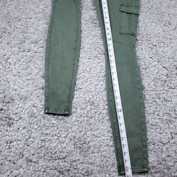 READ Spanx Tall Stretch Twill Ankle Cargo Pant Women's Size XS Green Pull On - Picture 12 of 13